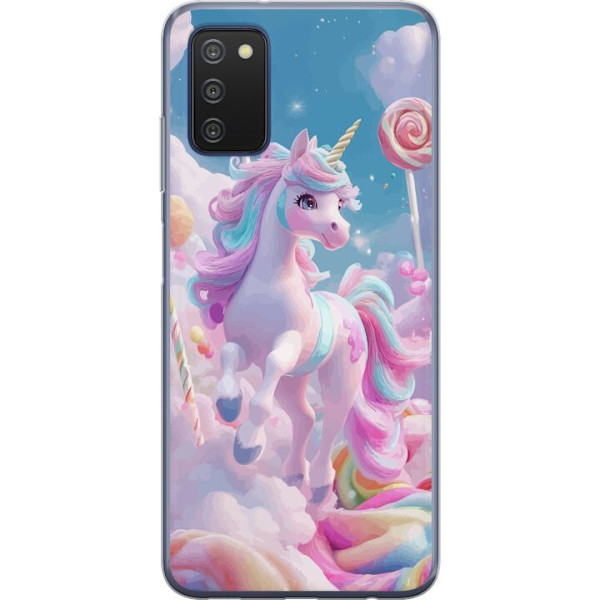 Samsung Galaxy A03s Genomskinligt Skal Enhörning Candy Pastell Kawaii Motiv Söt Populär Färg Grafiskt Trend Barn Motiv Fantasy Art