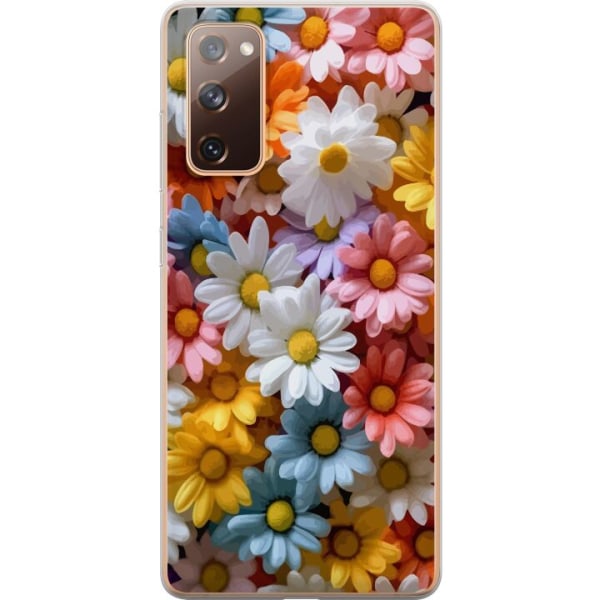 Samsung Galaxy S20 FE Genomskinligt Skal Färgglada Blommor