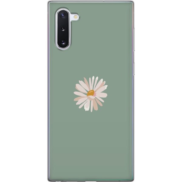 Samsung Galaxy Note10 Läpinäkyvä kuori Vihreä Minimalikukka - tyylikäs kukka vihreällä taustalla