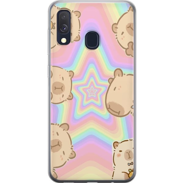Samsung Galaxy A40 Läpinäkyvä kuori Kawaii Capybara Galaxy
