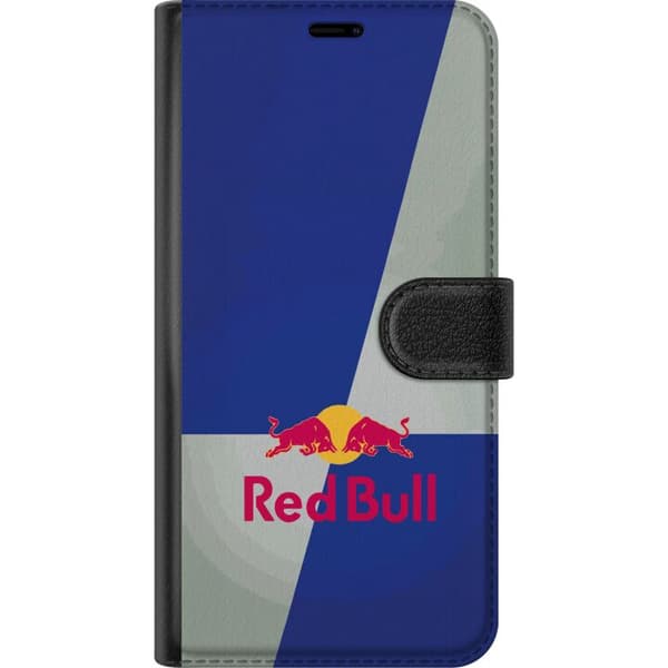 Kompatibelt Lommeboketui til Apple iPhone 8 Plus Minimalistisk Red Bull-logo med blå og grå bakgrunn blå