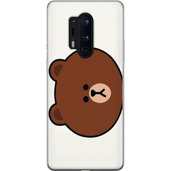 OnePlus 8 Pro Läpinäkyvä kuori line friends brown