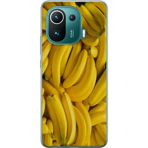Xiaomi Mi 11 Pro Genomskinligt Skal Banana Pattern – lekfullt mönster med gula bananer