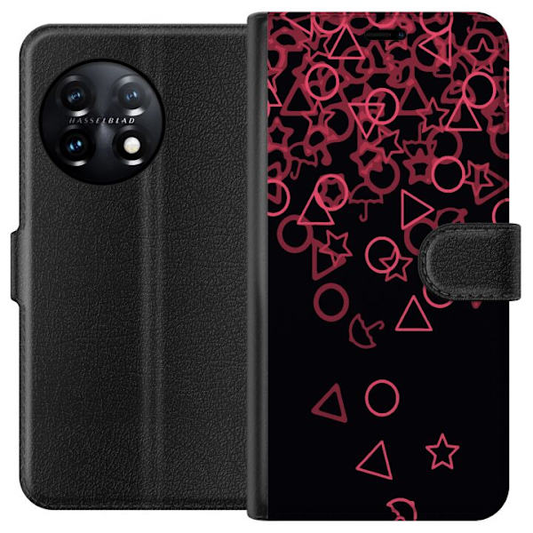 OnePlus 11R Plånboksfodral Squid Game Ikoner Serie Design Populärt TV Spel Ikoner Grafiskt Motiv Asiatisk Trend Dramaserie