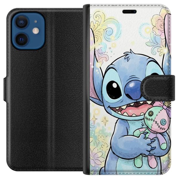 Kompatibelt Plånboksfodral till Apple iPhone 12 Stitch håller liten patchwork-docka bland pastellblommor och gnistrande mönster