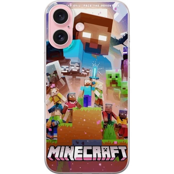 Apple iPhone 16 Genomskinligt Skal Minecraft