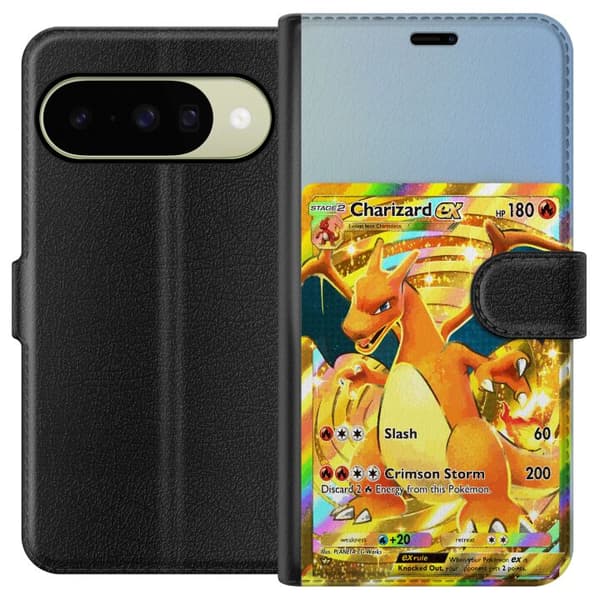 Kompatibel Tegnebogsetui til Google Pixel 11 Gylden Charizard EX samlerkort med regnbueeffekter guld