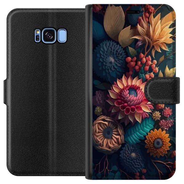 Kompatibelt Plånboksfodral till Samsung Galaxy S8 Blommor