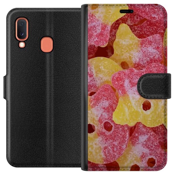 Kompatibelt Plånboksfodral till Samsung Galaxy A20e BUBS Raspberry | Blueberry