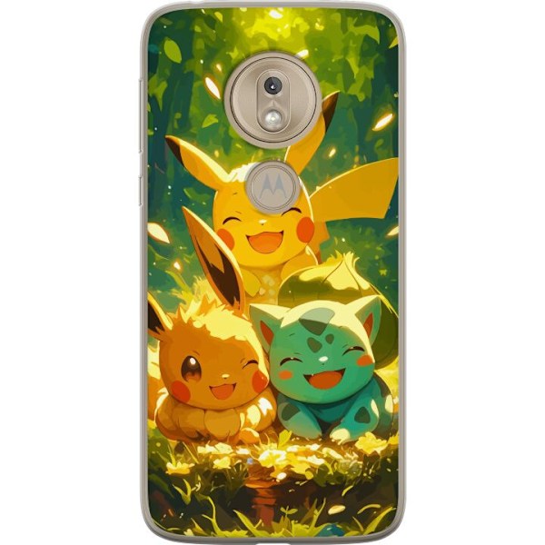 Motorola Moto G7 Play Genomskinligt Skal Pixelmonster spelstil – färgstark design för retroälskande gamers