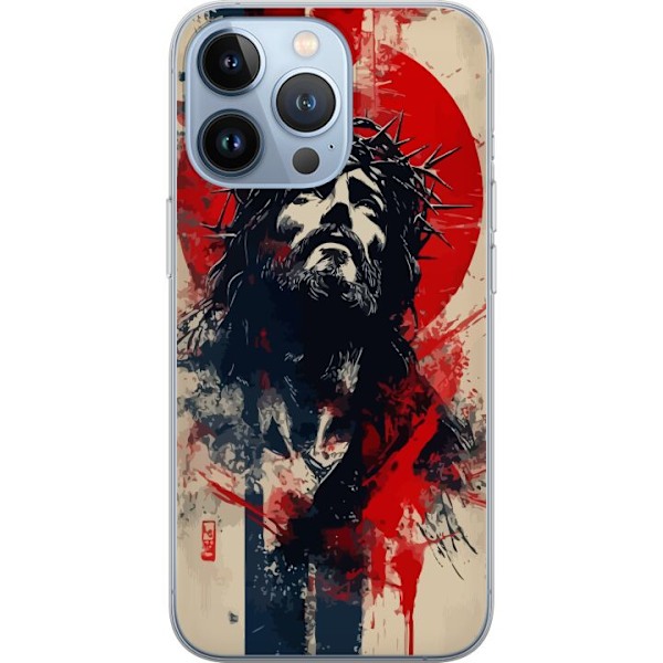 Apple iPhone 13 Pro Läpinäkyvä kuori Jeesus ristillä - kristillinen aihe vahvalla symboliikalla uskosta ja toivosta