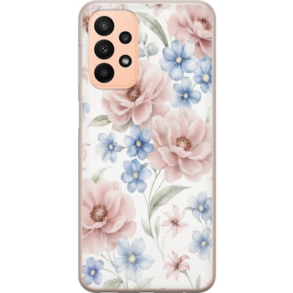 Samsung Galaxy A23 5G Genomskinligt Skal Romantiska blommor