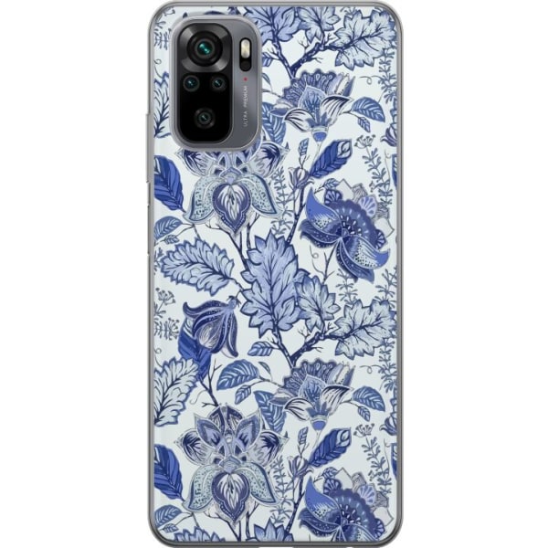 Xiaomi Redmi Note 10S Gennemsigtig cover Blomster Blå...