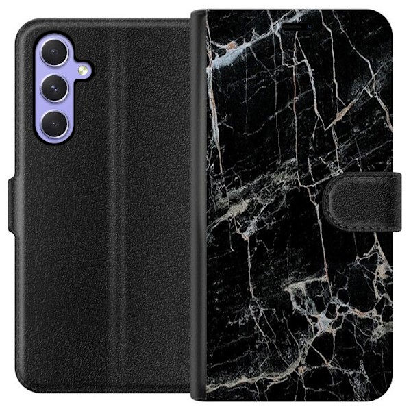 Samsung Galaxy A54 Tegnebogsetui Sort marmor