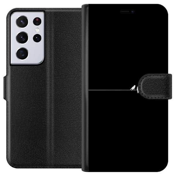 Samsung Galaxy S21 Ultra 5G Lommeboketui Minimalistiske fugler svart