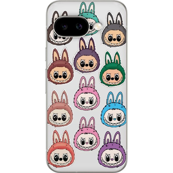 Google Pixel 9a Gjennomsiktig deksel Labubu Macaron Monster -