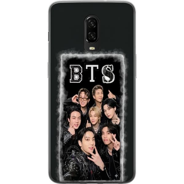 Kompatibel Mobilcover til OnePlus 6T BTS-medlemmer poserer sammen i sorte outfits for en selfie sort