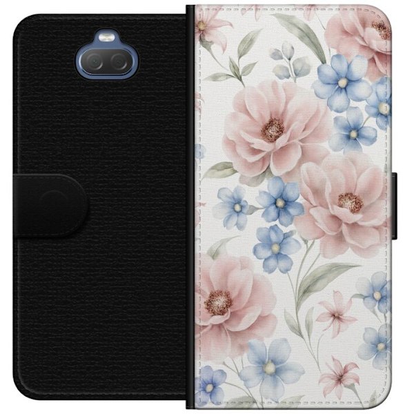 Sony Xperia 10 Tegnebogsetui Romantiske blomster