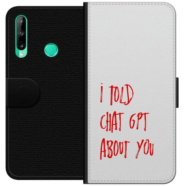 Kompatibelt Lommeboketui til Huawei P40 lite E I Told ChatGPT About You hvit