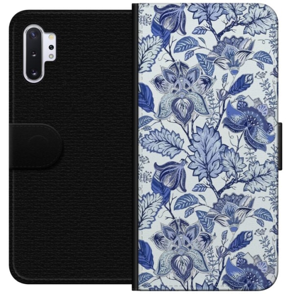 Samsung Galaxy Note10+ Lompakkokotelo Kukat Sininen...