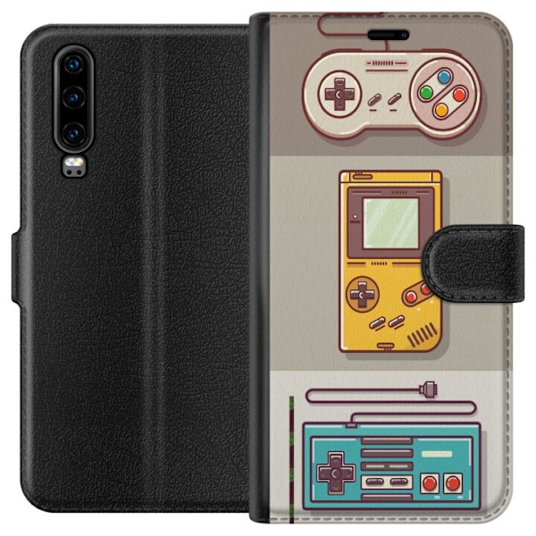 Huawei P30 Tegnebogsetui Nintendo Retro