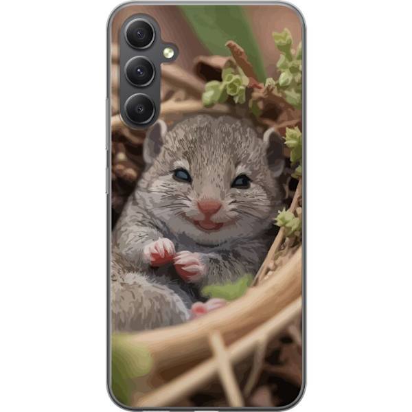 Samsung Galaxy A25 Läpinäkyvä kuori Rotta Hymyilevä Eläinaihe Kaupunkikuva Urban Graafinen Suunnittelu Suosittu Hauska Motiivi Taide Tyyli