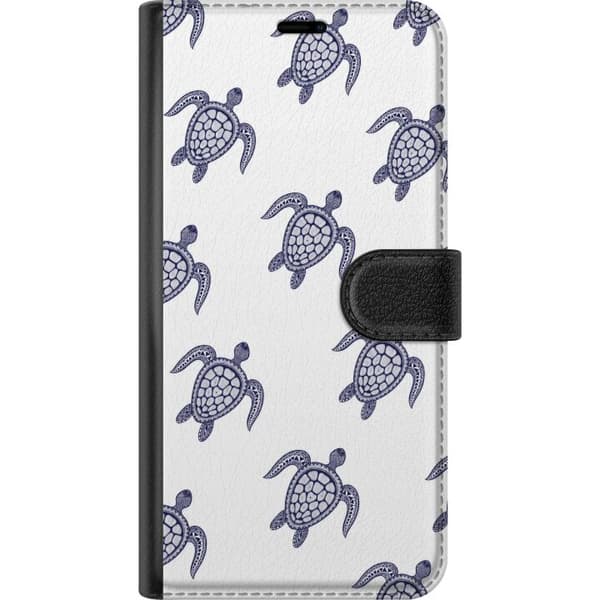 Kompatibelt Lommeboketui til Samsung Galaxy A15 5G Hvit skilpaddegrafikk hvit