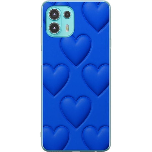 Motorola Edge 20 Lite Läpinäkyvä kuori Siniset Sydämet