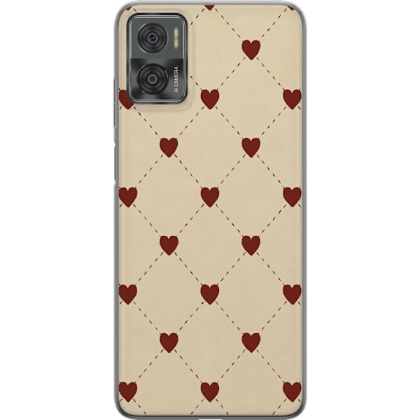 Motorola Moto E22i Gennemsigtig cover Hjertegitter
