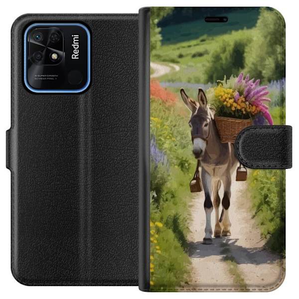 Xiaomi Redmi 10C Lompakkokotelo Aasi Eläinaihe Rauhallinen Suunnittelu Luontoaihe Suosittu Koristelu Huumori Graafinen Eläinteema Eksoottinen