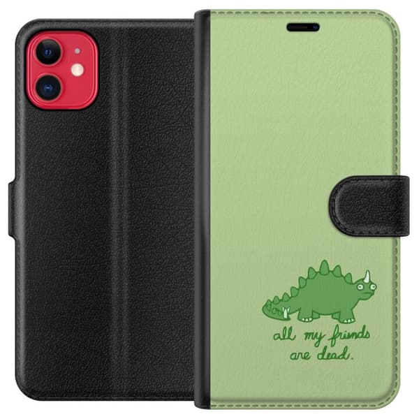 Kompatibel Tegnebogsetui til Apple iPhone 11 Dinosaurer