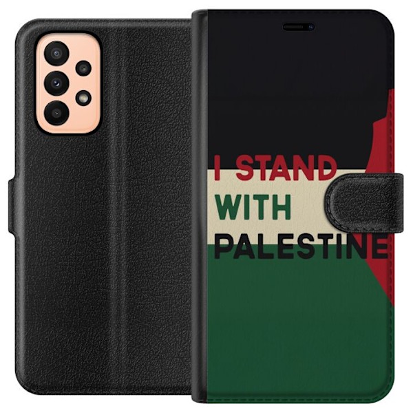 Samsung Galaxy A23 Tegnebogsetui Stå sammen med Palæstina - solidaritetsdesign med en stærk besked