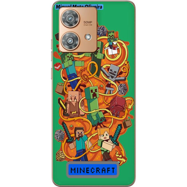 Motorola Edge 40 Neo Läpinäkyvä kuori Minecraft