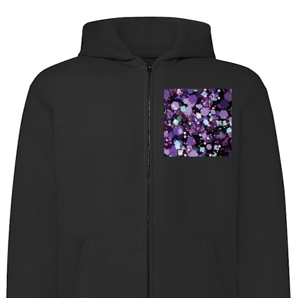 Zip-Hoodie | Huvtröja med Dragkedja för Vuxna Lila Glitter svart XL