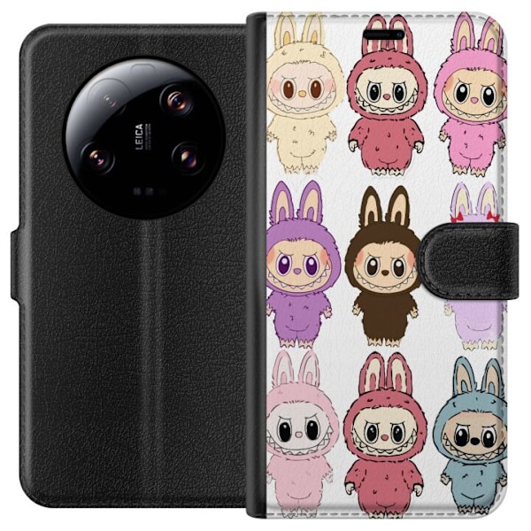 Xiaomi 13 Ultra Plånboksfodral Labubu Pink Monster – Popkonst med Kawaii-touch