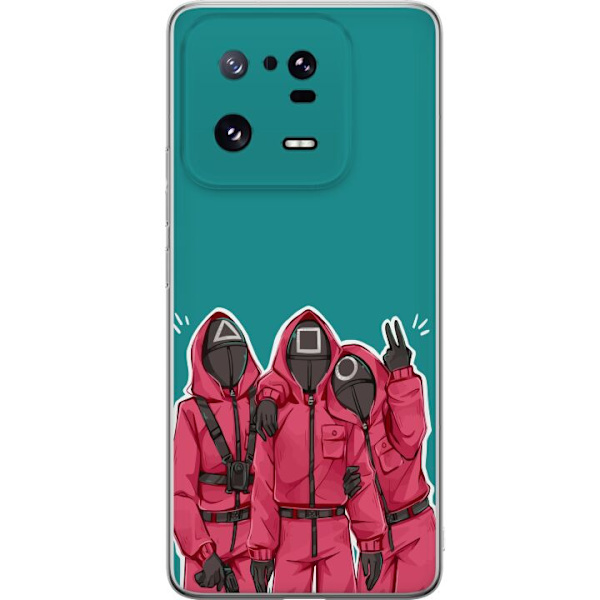 Xiaomi 13 Pro Läpinäkyvä kuori Squid Game Hahmot Graafinen Suunnittelu Sarjakuvasarjan Hahmot Suosittu TV-Teema Aasialainen Tyyli Jännittävä Tre