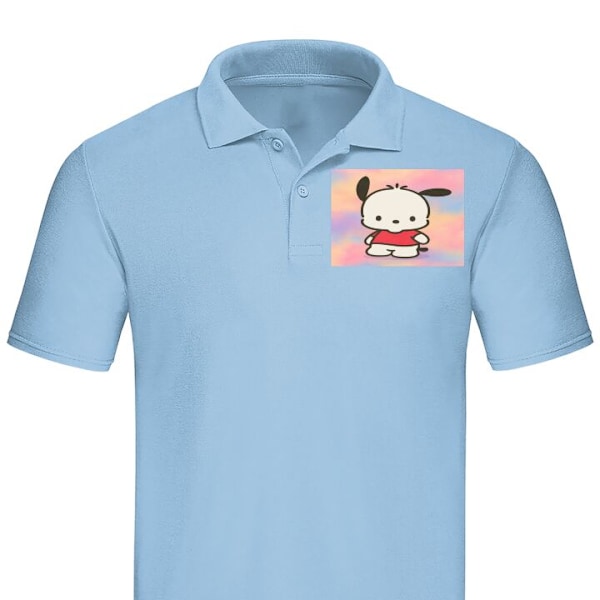 Poloshirt til Voksen | Elegant Poloshirt Kawaii Sanrio Pochacc Lyseblå X-Large