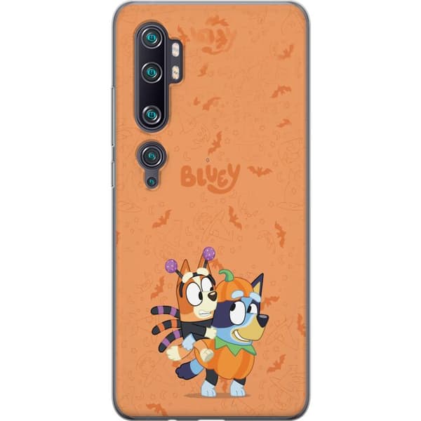 Kompatibelt Mobildeksel til Xiaomi Mi Note 10 Pro Tegnede hunder utkledd til Halloween med gresskar, flaggermus og heksehatter oransje