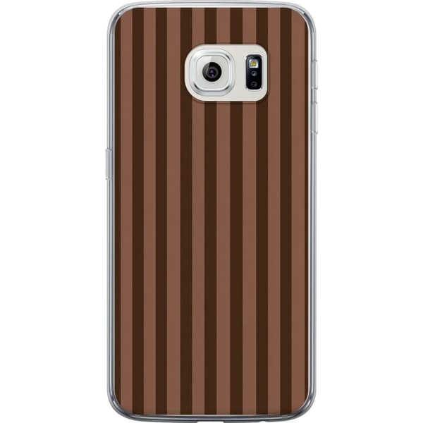 Kompatibelt Mobilskal till Samsung Galaxy S6 edge Bruna kastanjeränder brun