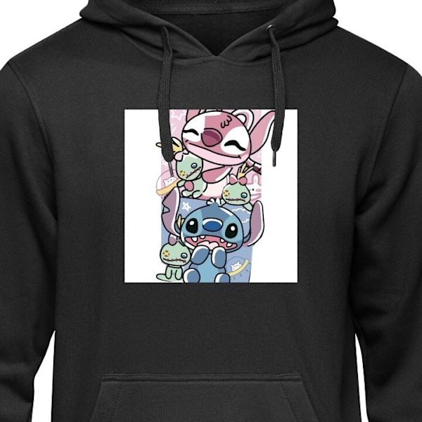 Hoodie til Voksen | Behagelig Hættetrøje Stitch sort M