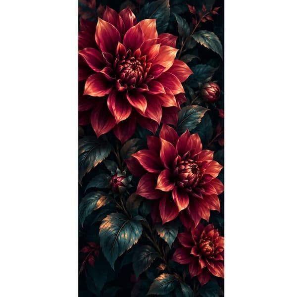 Kompatibelt Plånboksfodral till Apple iPhone 13 Pro Röda dahlior röd