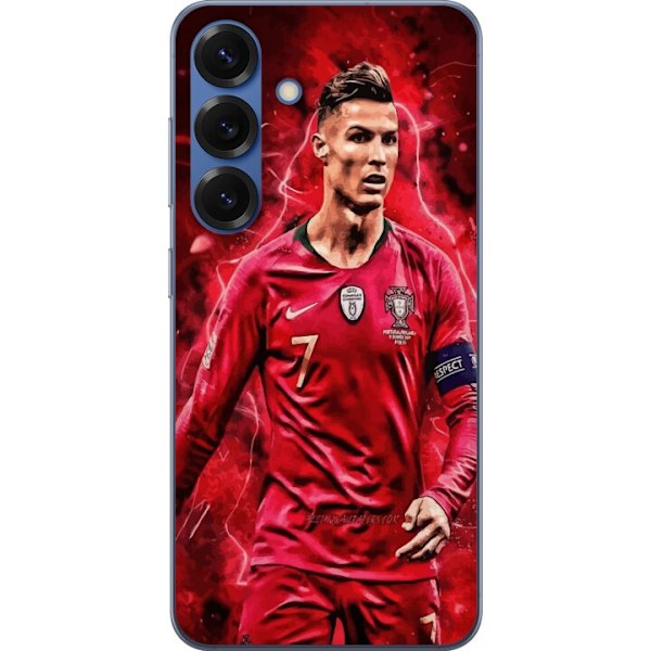 Samsung Galaxy S25+ Genomskinligt Skal Ronaldo Skills – CR7 Design för Äkta Supporters