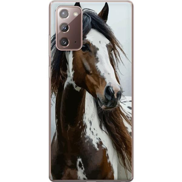 Samsung Galaxy Note20 Genomskinligt Skal Häst Djurmotiv Grafisk Design Natur Kraftfullt Motiv Populär Väggkonst Djurtema Ridning