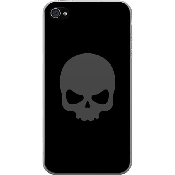 Kompatibel Mobilcover til Apple iPhone 4s Enkel dødningehoved i grå tone mod sort baggrund, elegant og moderne design