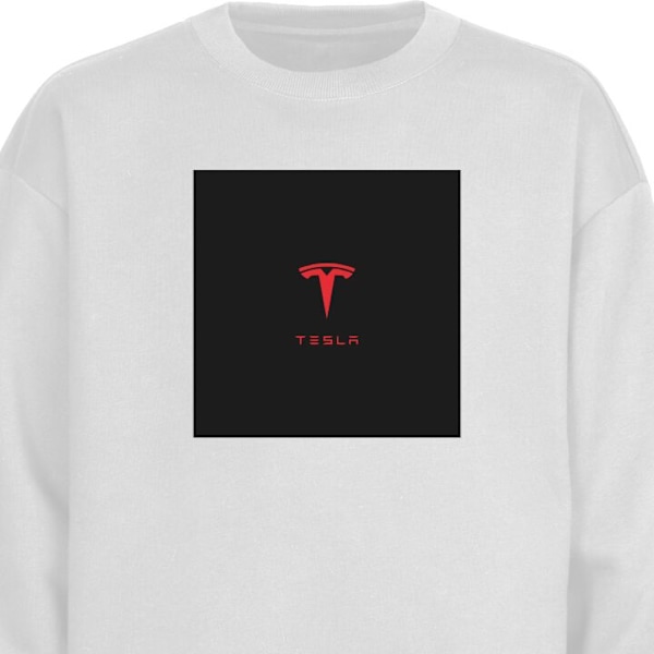 Sweatshirt for Voksen | Klassisk Collegegenser Tesla hvit XXL