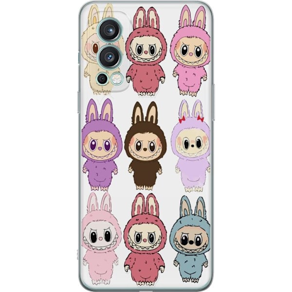 OnePlus Nord 2 5G Genomskinligt Skal Labubu Pink Monster – Popkonst med Kawaii-touch