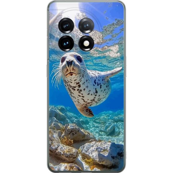 OnePlus 11 Gennemsigtig cover Salg Hav Svømning Dyremotiv Natur Vandmotiv Blåt Design Marin Tema Populært Motiv Dyreliv