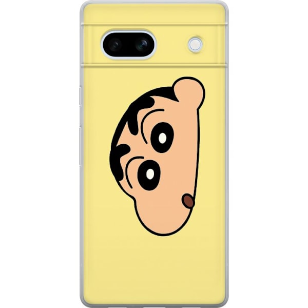 Google Pixel 7a Läpinäkyvä kuori Peeking Shinchan