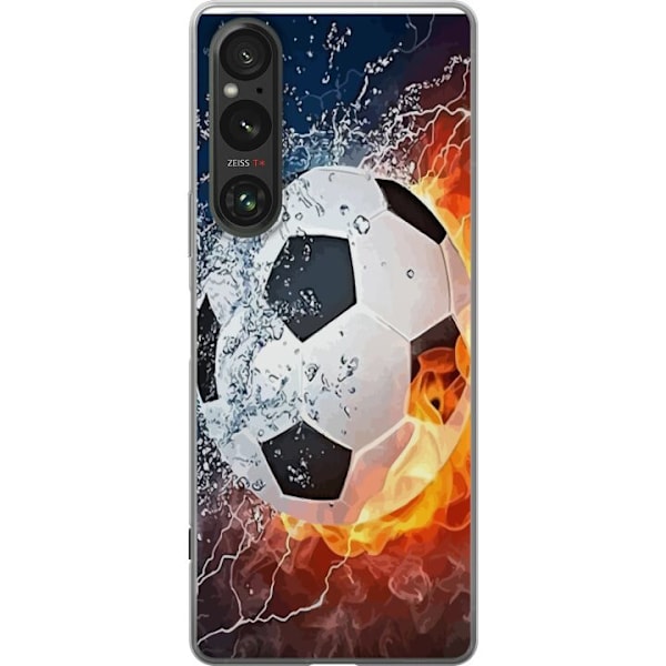 Sony Xperia 1 V Gjennomsiktig deksel Fotball Eld