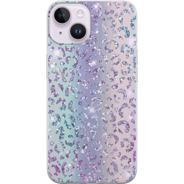 Kompatibelt Mobildeksel til Apple iPhone 14 Glitter Leopard